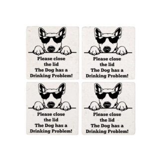 BULL TERRIER TOILET DRINKING PROBLEM Coasters