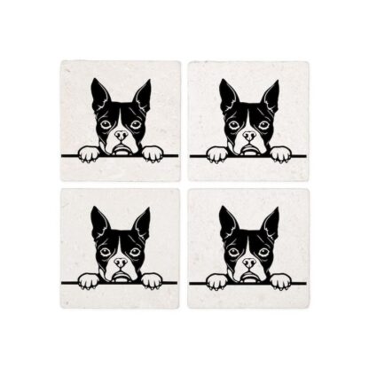 PEEKING BOSTON TERRIER Coasters