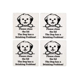 COTON DE TULEAR TOILET DRINKING PROBLEM Coasters