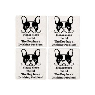 FRENCH BULLDOG TOILET DRINKING PROBLEM Coasters