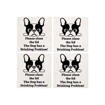 FRENCH BULLDOG TOILET DRINKING PROBLEM Coasters