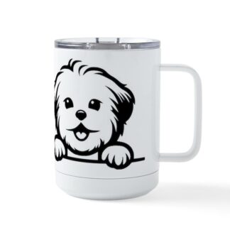 PEEKING COTON DE TULEAR Insulated Mug