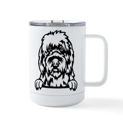 OLD ENGLISH SHEEPDOG PEEKING Insulated Mug