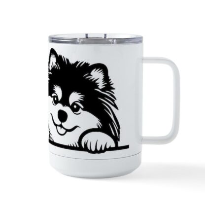 KEESHOND PEEKING Insulated Mug