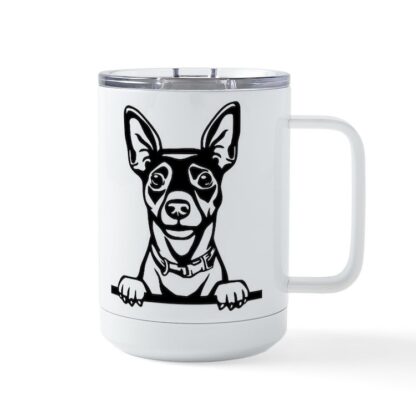 RAT TERRIER PEEKING Insulated Mug