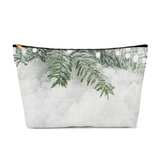 Christmas Tree and Snow Makeup Bag