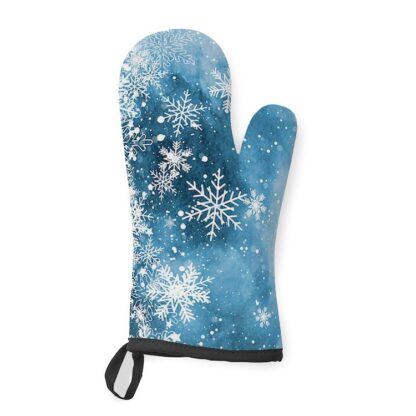 Blue Snowflakes Oven Mitt