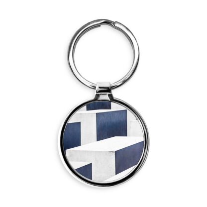 Geometric Squares Circle Keychain