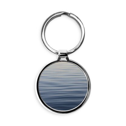 Serene Rippled Water Surface Circle Keychain