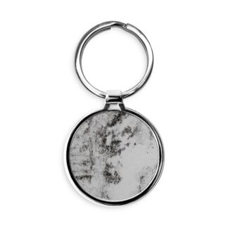 Monochrome Grunge Texture Circle Keychain