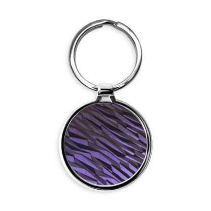 Dark Blue and Purple Abstract texture Circle Keychain