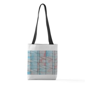 Light Red and Blue Geometric Pattern Small Tote Bag