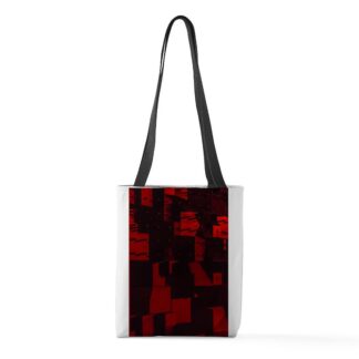 Red and Black Abstract Small Tote Bag