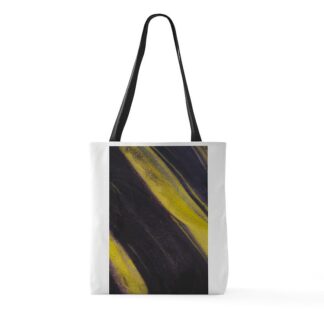 Black and Yellow Texture Large Tote Bag