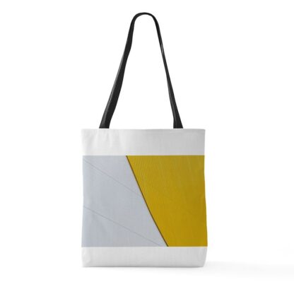 Yellow and White Stripes Large Tote Bag