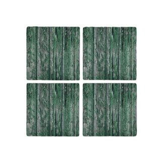 Green Wooden Texture Coasters