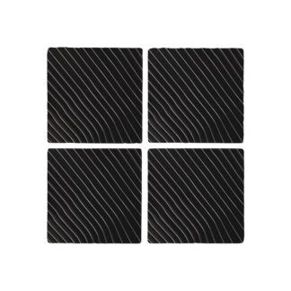 Black and White Wavy Lines Coasters