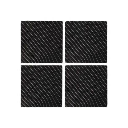 Black and White Wavy Lines Coasters