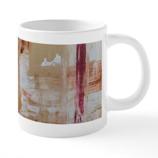 Brown and White Abstract Grunge Texture 20 oz Ceramic Mega Mug