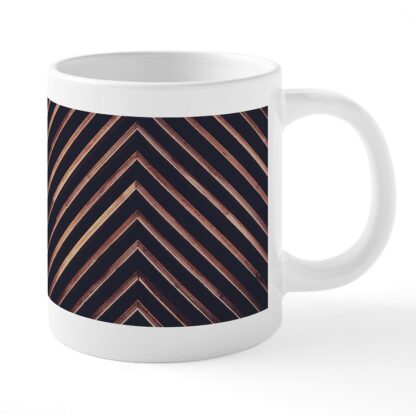 Wooden Geometric Pattern 20 oz Ceramic Mega Mug