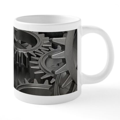 Metal Gears and Steel Texture 20 oz Ceramic Mega Mug