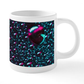 Neon Water Droplets Texture 20 oz Ceramic Mega Mug