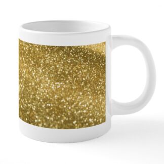 Gold Glitter Sparkle Texture 20 oz Ceramic Mega Mug