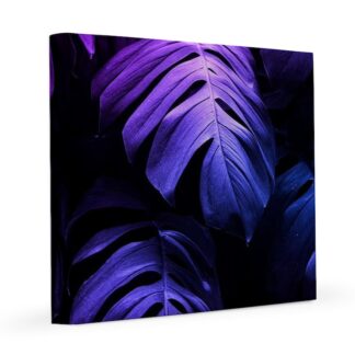 Neon Colored Tropical Leaves 8x8 Canvas Print