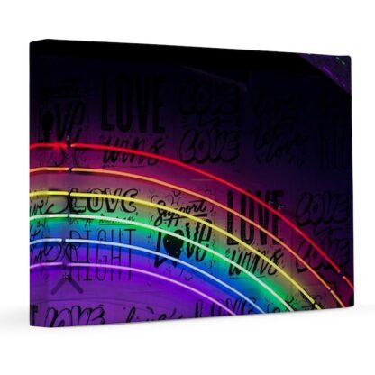 Neon Rainbow Love 8x10 Canvas Print