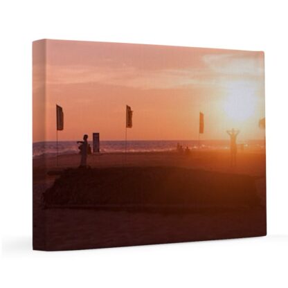 Beach Silhouette 11x14 Canvas Print