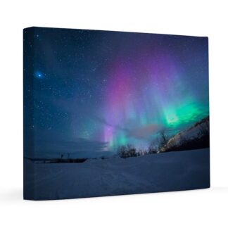 Aurora Borealis and Snow 16x20 Canvas Print