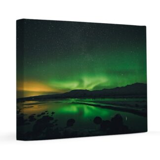 Aurora Borealis Reflection on a Lake 16x20 Canvas Print