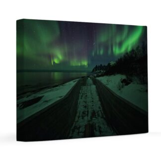 Aurora Borealis and Snow 16x20 Canvas Print