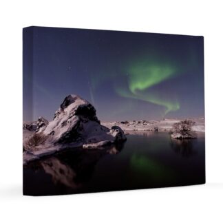 Northern Lights and a Lake 16x20 Canvas Print