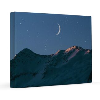 Crescent Moon over a Mountain Range 16x20 Canvas Print