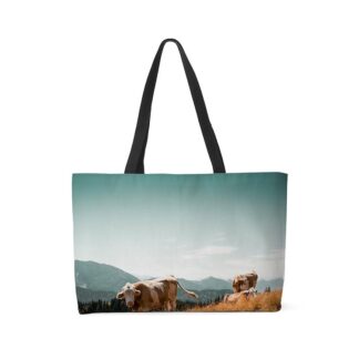 Cattle in the Mountains Weekender Tote