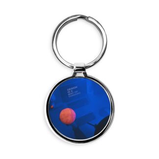 Blue Black Art Circle Keychain