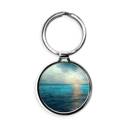 Ocean Sunset Circle Keychain