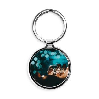 Glitter Sparkle Lights Circle Keychain