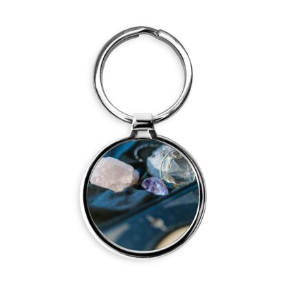 Crystal Gemstones Circle Keychain