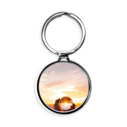 Crystal Ball Sunset Circle Keychain