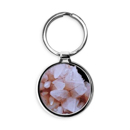 Pink Crystals Circle Keychain