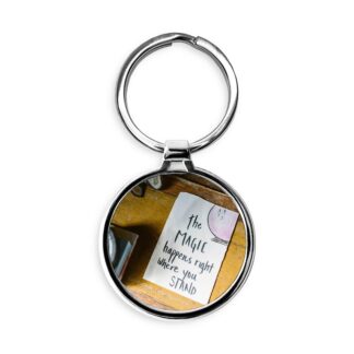 The Magic Happens Circle Keychain