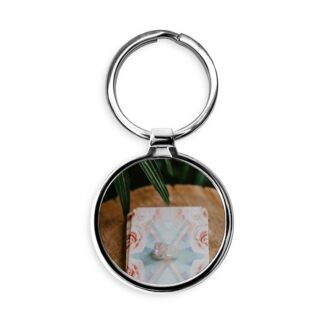 Rose Quartz Circle Keychain