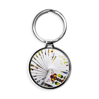 Deck of Cards Circle Keychain