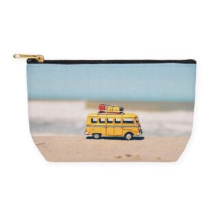 School Bus at the Beach Makeup Bag